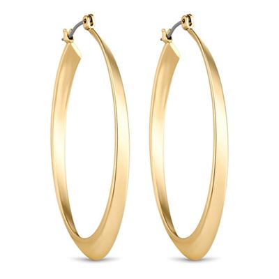 Designer gold twisted hoop earring